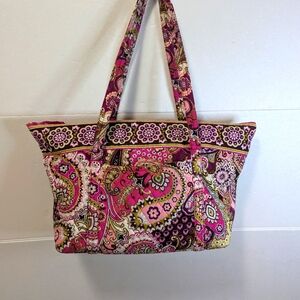 Vera Bradley Tote/Overnight Bag, Pink & Purple Paisley